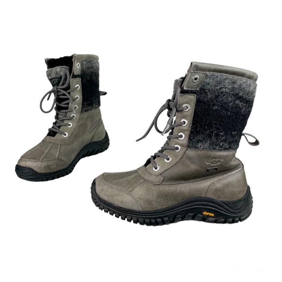 UGG Adirondack ll Waterproof Leather Lace Up Boot Sz 6 Vibram Sole - Picture 5 of 14